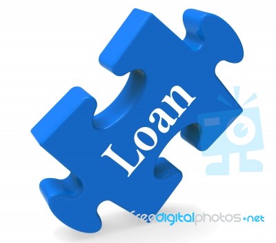 Loan Puzzle Shows Bank Lending Mortgage Or Loaning
 Stock Image