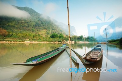 Local Long-tailed Boat Stock Photo