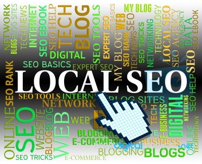 Local Seo Means Web Site And City Stock Image