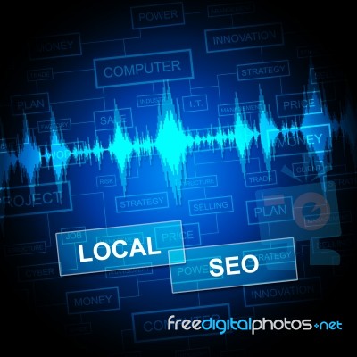 Local Seo Shows Search Engines And Business Stock Image