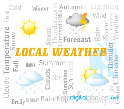 Local Weather Means City Or Town Forecast Stock Image