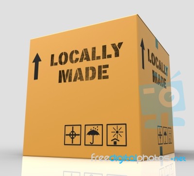 Locally Made Represents Local Merchandise 3d Rendering Stock Image