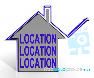 Location Location Location House Means Best Area And Ideal Home Stock Image