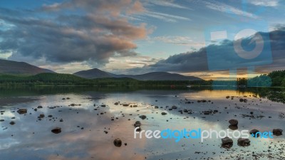 Loch Morlich At Sunset Stock Photo