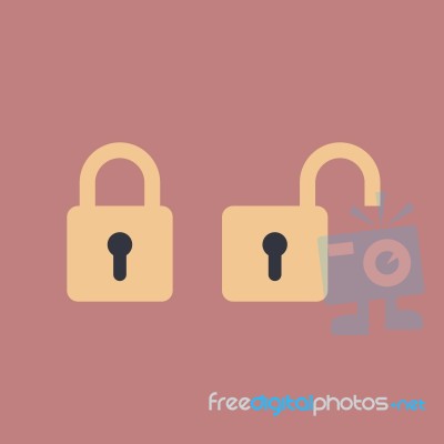 Lock And Unlock Icon Stock Image