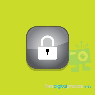 Lock Button Icon Flat   Illustration  Stock Image