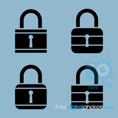 Lock Icon Set Stock Image