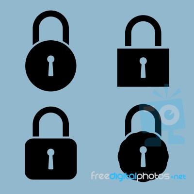 Lock Icon Set Stock Image