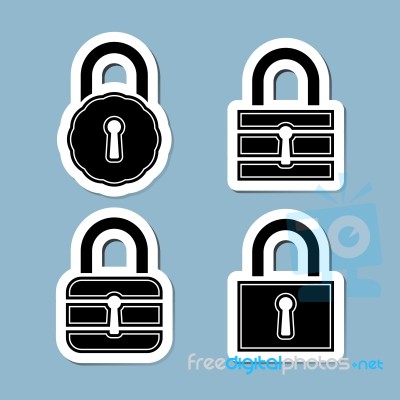 Lock Icon Set Stock Image