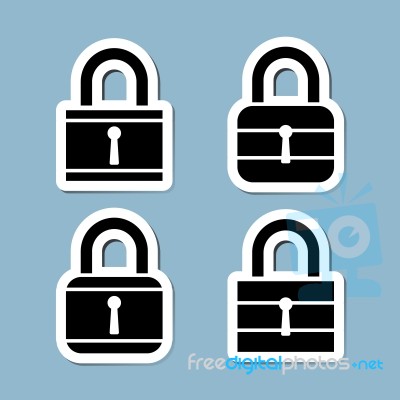 Lock Icon Set Stock Image