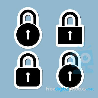 Lock Icon Set Stock Image