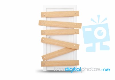 Locking Wooden Door Stock Image