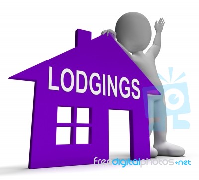 Lodgings House Means Place To Stay Or Live Stock Image