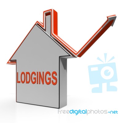 Lodgings House Shows Accommodation Or Residency Vacancy Stock Image