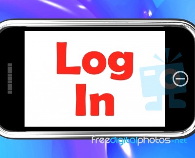 Log In Login On Phone Shows Sign In Online Stock Image