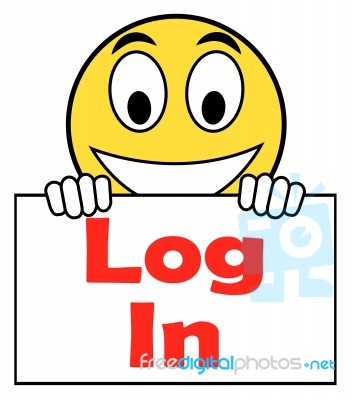 Log In Login On Sign Shows Sign In Online Stock Image