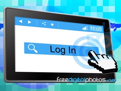 Log In Means World Wide Web And Internet Stock Image