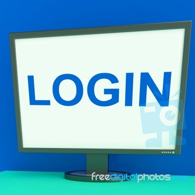 Log In Screen Shows Website Internet Login Security Stock Image