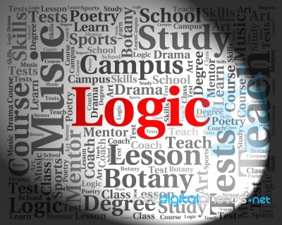 Logic Word Representing Common Sense And Words Stock Image