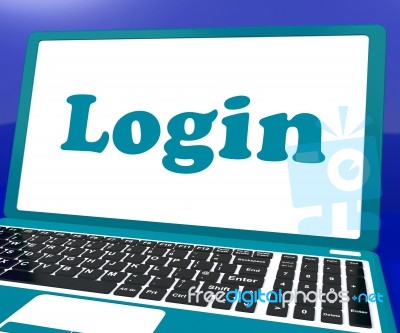 Login Computer Shows Website Log In Security Stock Image