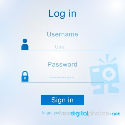 Login Screen Interface Username And Password Stock Image