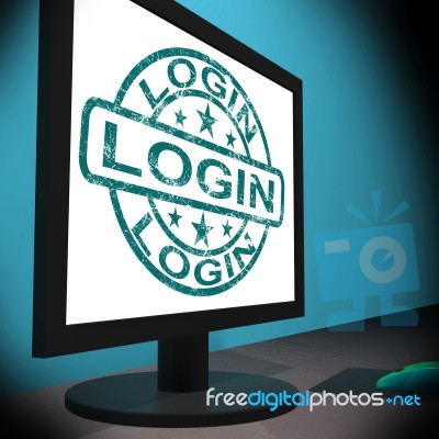 Login Screen Shows Web Internet Log In Security Stock Image