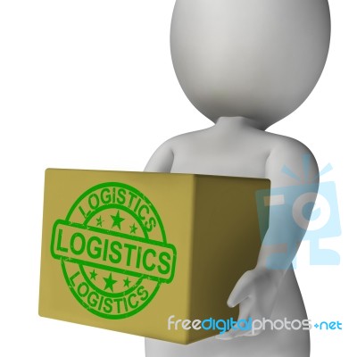 Logistics Box Means Packing And Delivering Products Stock Image