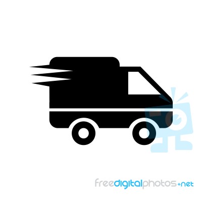 Logistics Delivery Truck In Movement Icon  Illustration Ep Stock Image