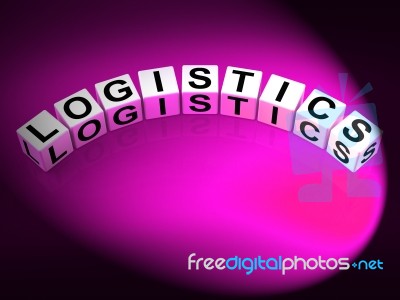 Logistics Dice Show Logistical Strategies And Plans Stock Image