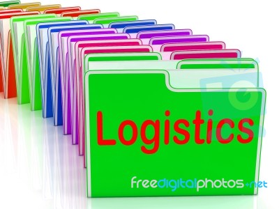 Logistics Folders Mean Planning Organization And Coordination Stock Image