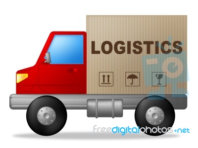 Logistics Truck Shows Strategies Logistical And Transporting Stock Image