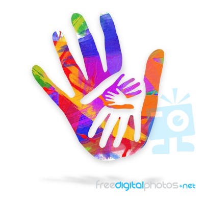 Logo Hands In Hands Stock Image