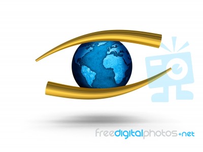 Logo - Icon - World Eye Stock Photo