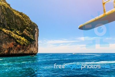 Loh Sa Ma Bay Phi Phi Islands Andaman Sea Krabi, South Of Thaila… Stock Photo