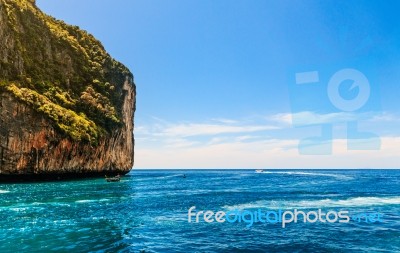 Loh Sa Ma Bay Phi Phi Islands Andaman Sea Krabi, South Of Thaila… Stock Photo