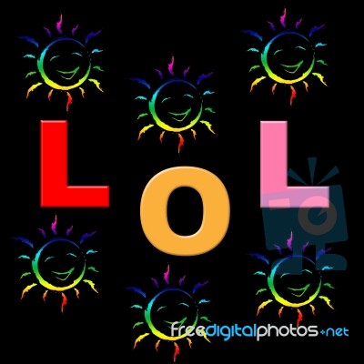 Lol Kids Means Laugh Out Loud And Humorous Stock Image