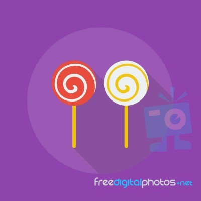 Lollipop In Flat Style Stock Image