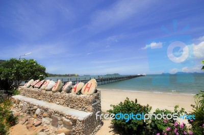 Lompaya Harbor Bridge To Koh Tao Island Stock Photo