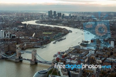 London - December 6 : View From The Shard In London On December Stock Photo