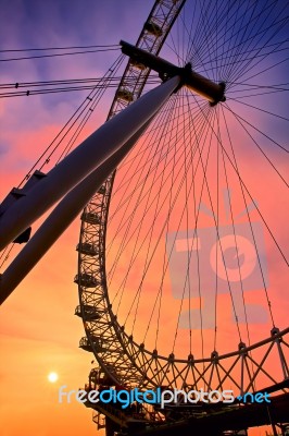 London Eye Silhouette Stock Photo