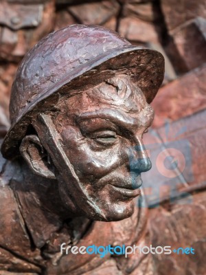 London - February 3 : Close-up Of Part Of The Battle Of Britain Stock Photo