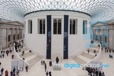 London - March 6 : Interior View Of The Great Court At The Briti… Stock Photo