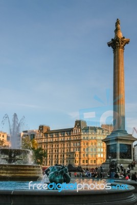 London - November 12 : Trafalgar Square In London On November 12… Stock Photo