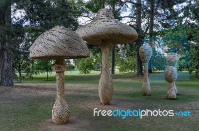 London -september 7 : Tom Hare's Fungi Fairy Ring At Kew Gardens… Stock Photo