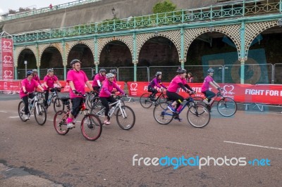 London To Brigton Cycle Ride To Raise Money For The British Hear… Stock Photo