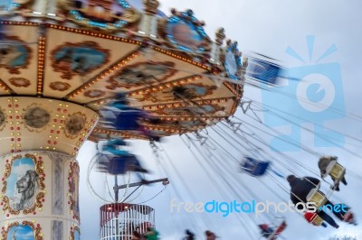 London, Uk - December 9 : Carousel At Winter Wonderland Hyde Par… Stock Photo