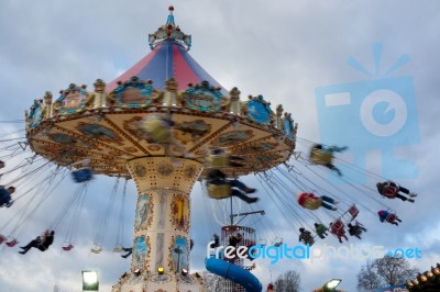 London, Uk - December 9 : Carousel At Winter Wonderland Hyde Par… Stock Photo