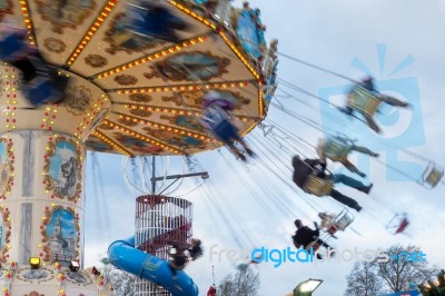 London, Uk - December 9 : Carousel At Winter Wonderland Hyde Par… Stock Photo