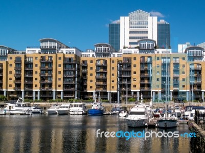 London, Uk - June 14 : St Katherines Dock In London On June 14, Stock Photo