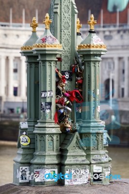 London/uk - March 21 : Decorative Lamp Post On Westminster Bridg… Stock Photo